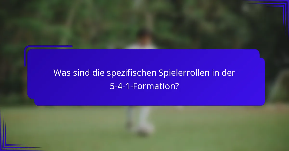 Was sind die spezifischen Spielerrollen in der 5-4-1-Formation?