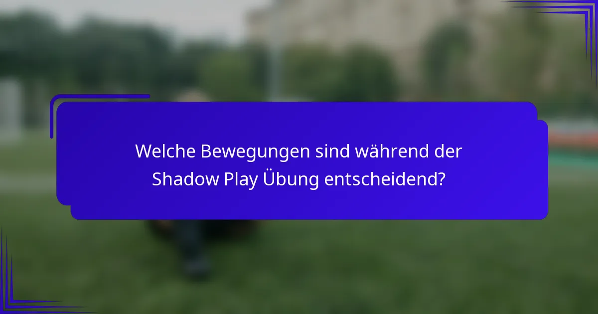 Welche Bewegungen sind während der Shadow Play Übung entscheidend?
